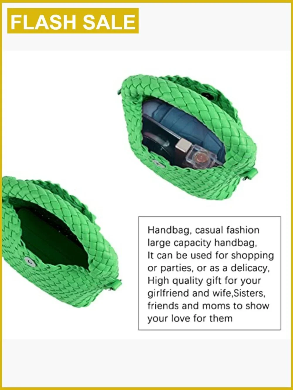 Vegan Leather Woven Satchel Crossbody Bag with Adjustable Strap